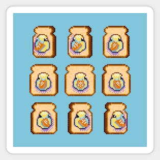 Nine pixel duck in bread Magnet